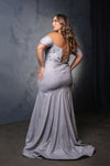 Load image into Gallery viewer, LA Merchandise LA2104 Off-Shoulder Embroidered Long Prom Gown