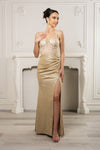 Load image into Gallery viewer, Wholesale Prom Dress Evening Sweetheart Neckline Sheath Gown By LA2106 - GOLD - Dresses LA Merchandise, Inc.