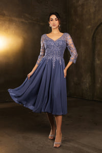 Wholesale Mother Of The Bride A-Line V-Neck Semi-Formal Dress By LA2108