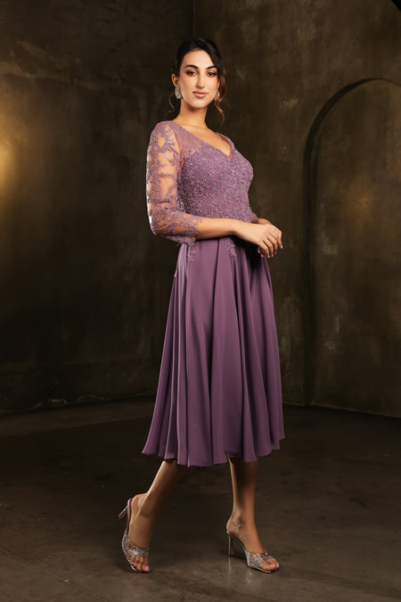 Wholesale Mother Of The Bride A-Line V-Neck Semi-Formal Dress By LA2108