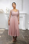 Load image into Gallery viewer, Wholesale Mother Of The Bride A-Line V-Neck Semi-Formal Dress By LA2108 - ROSE GOLD - Dress LA Merchandise