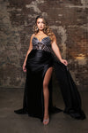 Load image into Gallery viewer, Wholesale Evening Gown Sheath Spaghetti Straps By LA2113 - BLACK - Dresses LA Merchandise, Inc.