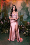 Load image into Gallery viewer, Wholesale Evening Gown Sheath Spaghetti Straps By LA2113 - DUSTYROSE - Dresses LA Merchandise, Inc.