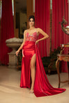 Load image into Gallery viewer, Wholesale Evening Gown Sheath Spaghetti Straps By LA2113 - RED - Dresses LA Merchandise, Inc.
