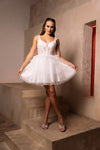 Load image into Gallery viewer, Wholesale Cocktail A-Line Spaghetti Strap Semi Formal Dress By LA2116 - OFFWHITE - Dress LA Merchandise
