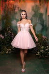 Load image into Gallery viewer, Wholesale Semi Formal Off The Shoulder A-Line Dress By LA2117