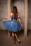 Load image into Gallery viewer, Wholesale Semi Formal Off The Shoulder A-Line Dress By LA2117