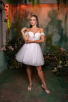 Load image into Gallery viewer, Wholesale Semi Formal Off The Shoulder A-Line Dress By LA2117