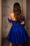 Load image into Gallery viewer, Wholesale Semi Formal Off The Shoulder A-Line Dress By LA2117