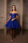 Load image into Gallery viewer, Wholesale Semi Formal Off The Shoulder A-Line Dress By LA2117