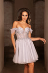 Load image into Gallery viewer, Wholesale Semi Formal Off The Shoulder A-Line Dress By LA2117