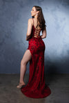 Load image into Gallery viewer, Wholesale Formal Dress Sequin Sweetheart Neck Evening Gown By LA2118 - - Dresses LA Merchandise, Inc.