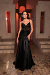 Load image into Gallery viewer, Wholesale Pageant Dress V-Neck Spaghetti Strap Evening Gown By LA2123 - BLACK - Dress LA Merchandise