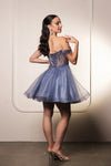 Load image into Gallery viewer, Wholesale Graduation Off Shoulder Sleeveless Hoco Dress By LA2129