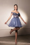 Load image into Gallery viewer, Wholesale Graduation Off Shoulder Sleeveless Hoco Dress By LA2129
