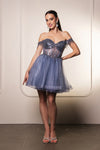 Load image into Gallery viewer, Wholesale Graduation Off Shoulder Sleeveless Hoco Dress By LA2129