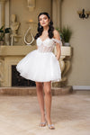 Load image into Gallery viewer, Wholesale Graduation Off Shoulder Sleeveless Hoco Dress By LA2129