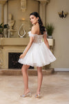 Load image into Gallery viewer, Wholesale Graduation Off Shoulder Sleeveless Hoco Dress By LA2129
