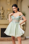 Load image into Gallery viewer, Wholesale Graduation Off Shoulder Sleeveless Hoco Dress By LA2129