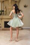 Load image into Gallery viewer, Wholesale Graduation Off Shoulder Sleeveless Hoco Dress By LA2129