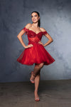 Load image into Gallery viewer, Wholesale Graduation Off Shoulder Sleeveless Hoco Dress By LA2129