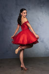 Load image into Gallery viewer, Wholesale Graduation Off Shoulder Sleeveless Hoco Dress By LA2129