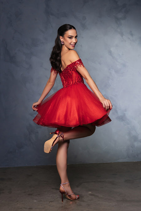 Wholesale Graduation Off Shoulder Sleeveless Hoco Dress By LA2129