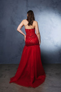 Wholesale Formal Dress Strapless Prom Evening Sheath Gown By LA2131