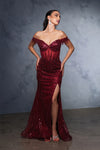 Load image into Gallery viewer, Wholesale Gala Dress Prom Off-Shoulder Sequin Sheath Gown By LA2132