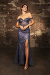 Load image into Gallery viewer, Wholesale Gala Dress Prom Off-Shoulder Sequin Sheath Gown By LA2132