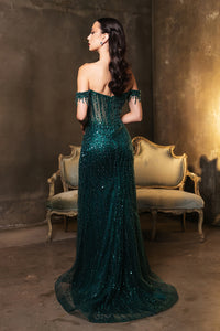 Wholesale Gala Dress Prom Off-Shoulder Sequin Sheath Gown By LA2132