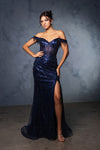 Load image into Gallery viewer, Wholesale Gala Dress Prom Off-Shoulder Sequin Sheath Gown By LA2132