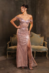 Load image into Gallery viewer, Wholesale Gala Dress Prom Off-Shoulder Sequin Sheath Gown By LA2132