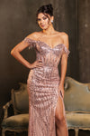 Load image into Gallery viewer, Wholesale Gala Dress Prom Off-Shoulder Sequin Sheath Gown By LA2132