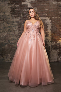 Wholesale Special Occasion Dress Plunging Neck A-Line Dress By LA2135