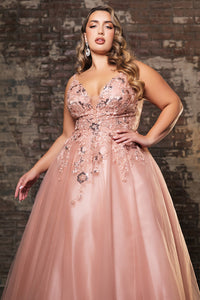Wholesale Special Occasion Dress Plunging Neck A-Line Dress By LA2135