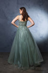 Load image into Gallery viewer, Wholesale Special Occasion Dress Plunging Neck A-Line Dress By LA2135