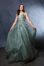 Load image into Gallery viewer, Wholesale Special Occasion Dress Plunging Neck A-Line Dress By LA2135