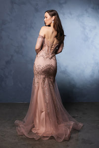 Wholesale Formal Dress Off-Shoulder Mermaid Sequin Gala Gown By LA2136