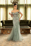 Load image into Gallery viewer, Wholesale Formal Dress Off-Shoulder Mermaid Sequin Gala Gown By LA2136 - - Dress LA Merchandise