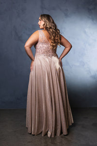 Wholesale Evening Dress Plunging V-Neck High Slit By LA2137