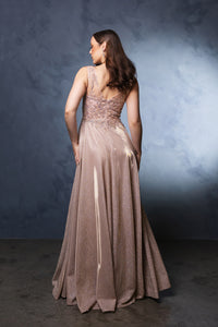 Wholesale Evening Dress Plunging V-Neck High Slit By LA2137