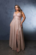 Load image into Gallery viewer, Wholesale Evening Dress Plunging V-Neck High Slit By LA2137