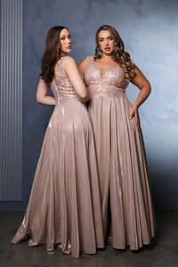 Wholesale Evening Dress Plunging V-Neck High Slit By LA2137