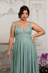 Load image into Gallery viewer, Wholesale Evening Dress Plunging V-Neck High Slit By LA2137 - - Dress LA Merchandise