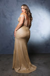 Load image into Gallery viewer, Wholesale Gala Dress Spaghetti Strap V-Neck Prom Gown By LA2142