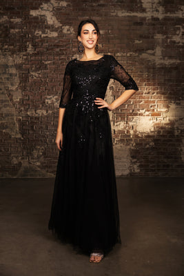 Wholesale Mother Of The Bride Dress 3/4 Sleeves Formal Gown By LA2143
