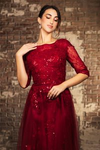 Wholesale Mother Of The Bride Dress 3/4 Sleeves Formal Gown By LA2143
