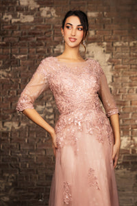 Wholesale Mother Of The Bride Dress 3/4 Sleeves Formal Gown By LA2143