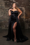 Load image into Gallery viewer, Wholesale Formal Dress Sweetheart High Slit A-Line Gala Gown By LA2144 - BLACK - Dress LA Merchandise